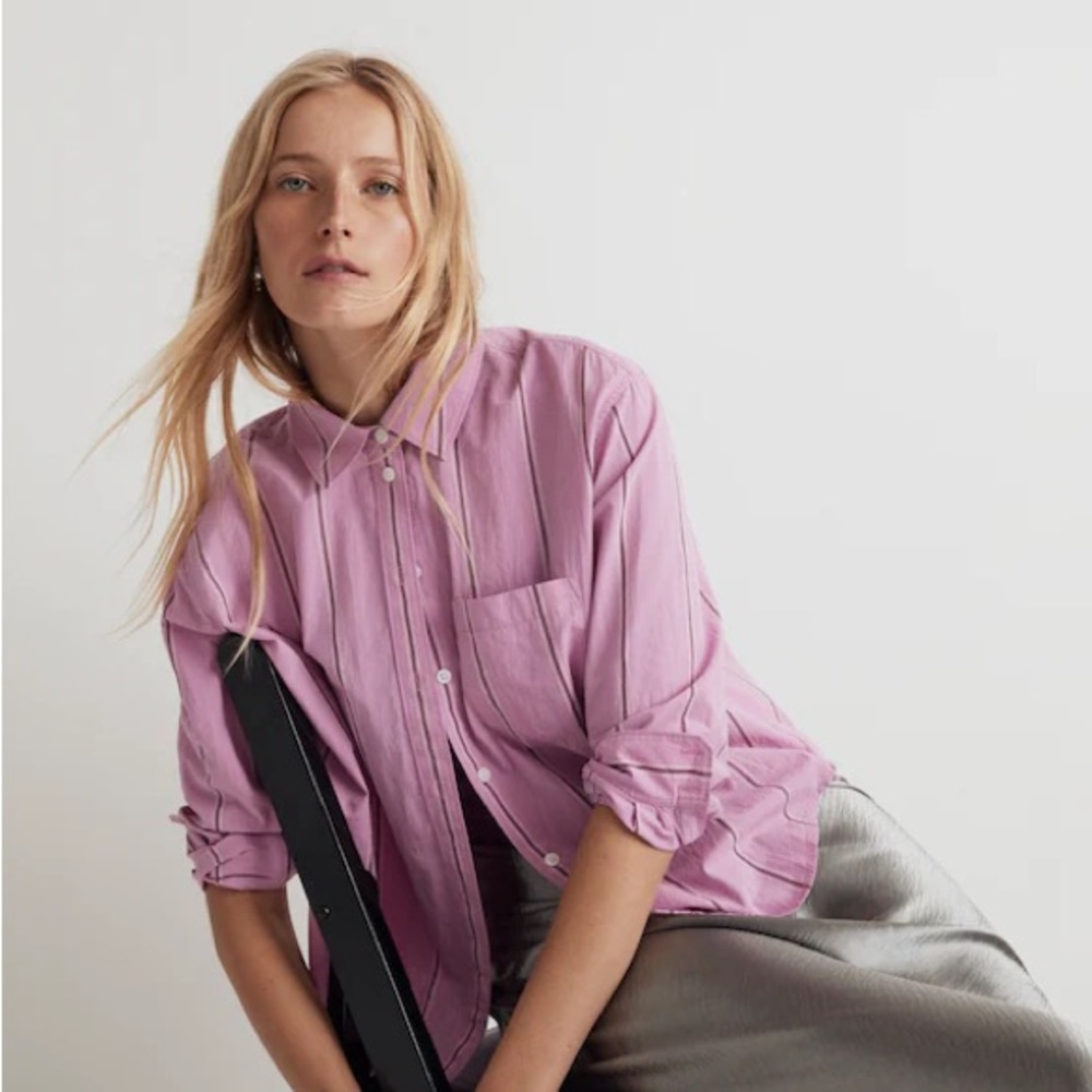 Signature Poplin Oversized Boyshirt in Stripe